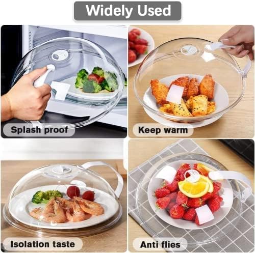 Microwave Covers For Food Splatter - 2 Packs Microwave Plate Cover With Handle Microwave Cover For Food With Steam Vents Keep Microwave Oven Clean Safe Bpa Free #TOP5