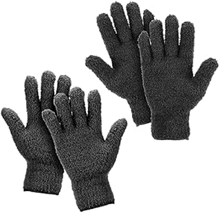 2 Pairs Microfiber Dusting Gloves Cleaning Gloves Flexible No Shedding Microfiber Dust Cleaning Glove Wipes, Dust Gloves for Cleaning Furniture, Lamp and Hard-to-Reach Corner Gap