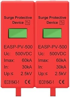 2P DC 500V 20KA~40KA House Lightning Surge Protector Protective Low-voltage Arrester Device for PV Solar Photovoltaic System(DC800V 20-40KA,2P)