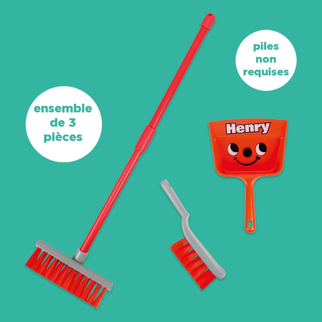 Set de ménage Casdon Henry, Jouets de ménage pour Enfants dès 3 Ans, Amusant et éducatif, avec Balai, balayette et Pelle