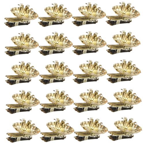 Candelabros Dorados, 20 Piezas Portavelas de Árbol de Navidad Candelabros Dorados en Forma de Flor con Clip Soporte de Navidad de Metal para Decoraciones de Fiesta de Cumpleaños de Árbol para Vacacio