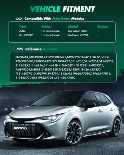 Image of SCITOO Starters Compatible for John Deere (UTV) Gator HPX TH 6x4 XUV 850D 4x4 XUV 855D 4x4 M-Gator A1 Pro Gator 2020 2020A 2030 2030A Yanmar Tractors YM1600 SND0413 18426 AM809215