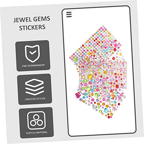 Ciieeo 25 Sheets Embellishments Self-Adhesive Heart Nails Multi-Use Rhinestone Self Face Diamond Scrapbooking Shaped Gifts Gem Jewel Acrylic Eye Stick Adhesive Gems Portable Beauty For #TOP3