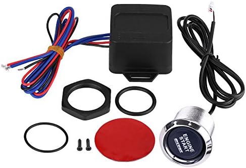 Qiilu Keyless Ignition Kit, Universal 12V Car Vehicle Engine Start Push Button Switch Ignition Starter Remote Start Passive keyless Entry Kits(Blue)