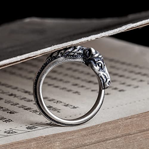 Bague tête de cheval ajustable en argent résolvant les problèmes de taille - 6