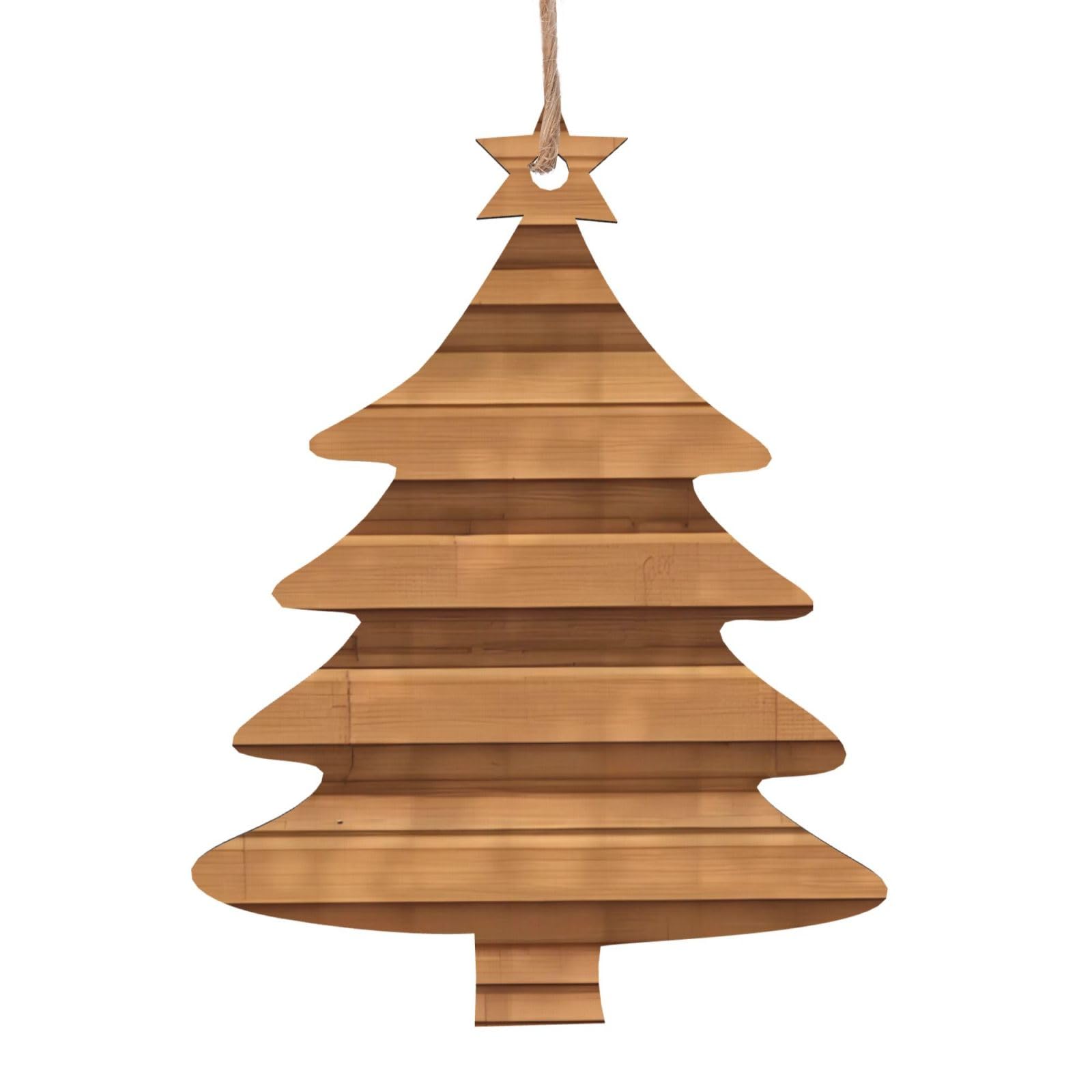 Original Wood Color Texture Printed Christmas Wooden Pendants, Simple and Environmentally Friendly, Holiday decorationsã€‚