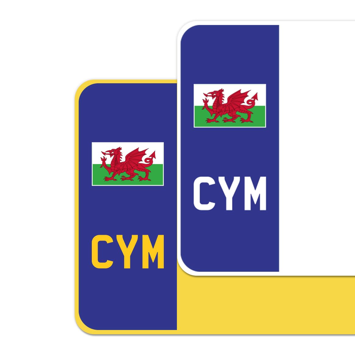 Sport Merchandise Blue Premium Vinyl Stickers For Uk Car Number Plates Decorative Purposes – Wales (Red Dragon) – Bubble-Free & Easy Application – Set Of 2 (Front & Rear) (Cym, )