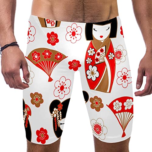 Bañador de natación japonés para hombre Kokeshi de competición multicolor 1