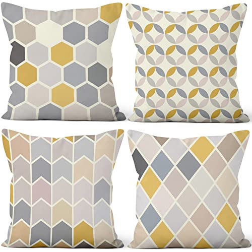 Aoihrraan Housses de Coussin Lot de 4 Le Coussin Minimaliste Couvre La Forme Géométrique Moderne...