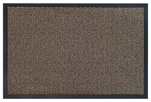 Carpet Diem Paillasson facile à nettoyer - Paillasson pour l'intérieur et l'extérieur - Antidérapant - Anti-saleté - Pour porte d'entrée - Marron-noir -...