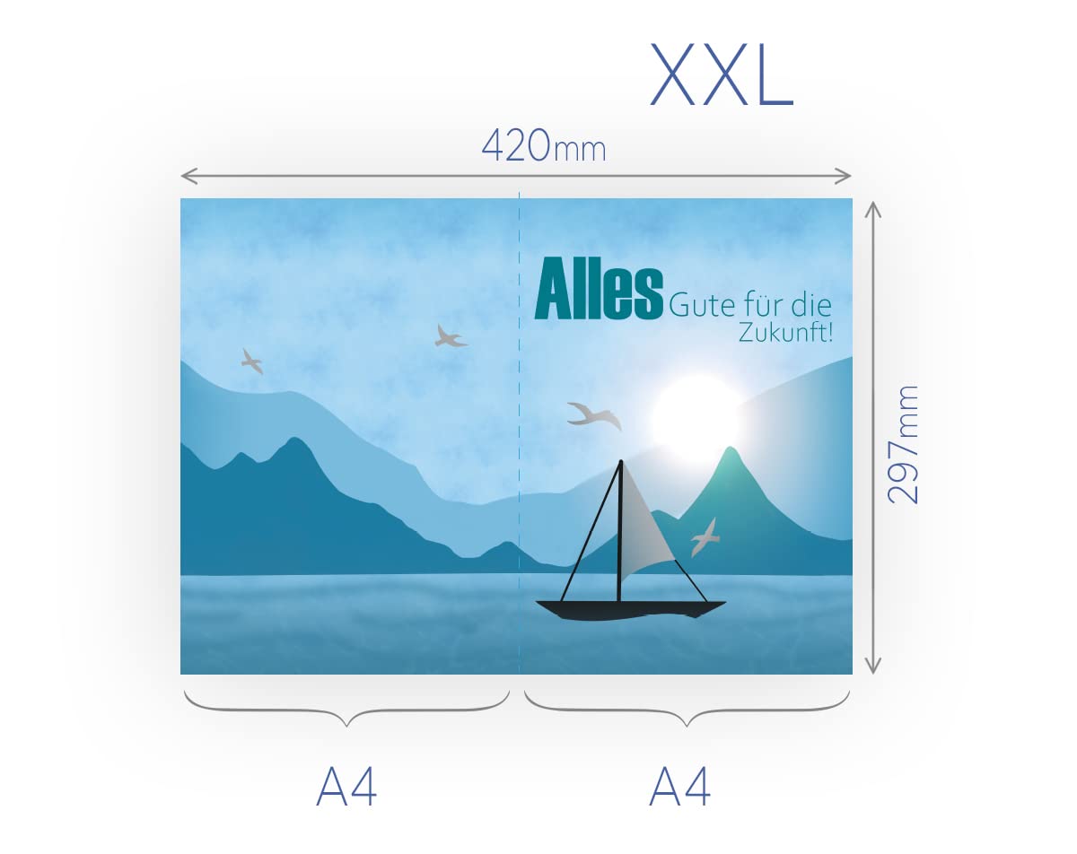 Carte De Retraite A4 Et Livre D'Or - Poster Déplié A3 - Carte Pliante Fermée - Format A4 - 2 En