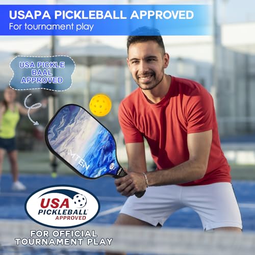 Image of MTEN Pickleball Paddles Set of 2 /4 /1, USAPA Approved Fiberglass Rackets