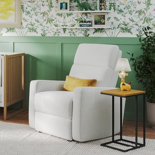Nurture& The Glider Plus – Premium Nursery Power Recliner | Swivel Chair with Adjustable Head Support and Adjustable Lumbar Support | Built-in USB – The Ultimate Comfort for Nursing, Relaxing (Boucle)