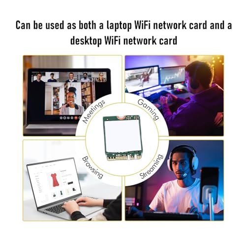 WiFi 6E Card, 2.4G 5G 6G Triple Band M.2 Wireless Network Adapter con antenas duales 8db para Laptop y PC Desktop, compatible con Windows 10 y 11 miniatura 4
