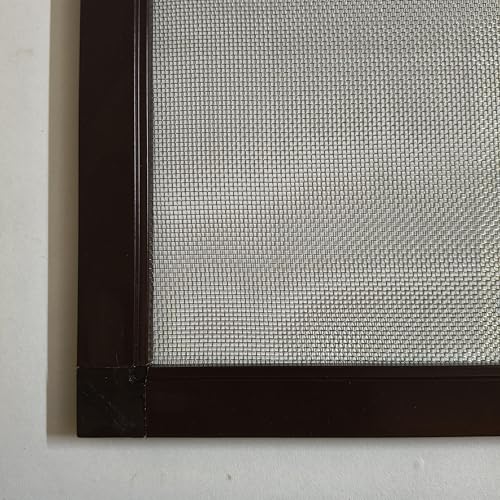 Image of Wall Exhaust Fan Cover|Aluminium Frame and SS mesh(Grade 304,Mosquito Net with Stopper and Screws|to Prevent from Mosquito's,Cocroach,Insects(Size -16 * 16 Inch) (Colour-Coffee Brown)