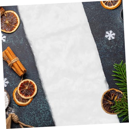 Chemin de table blanc Noël en fourrure synthétique haut de gamme UPKOCH
