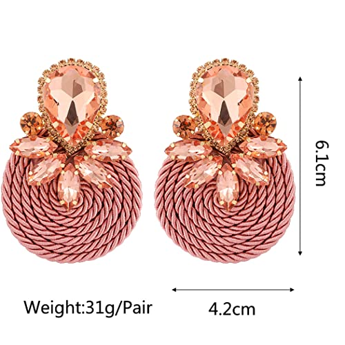 Rhinestone Teardrop Statement Earrings Fancy Costume Earrings Cluster Crystal Chandelier Drop Dangle Earrings for Women Girls Wedding2