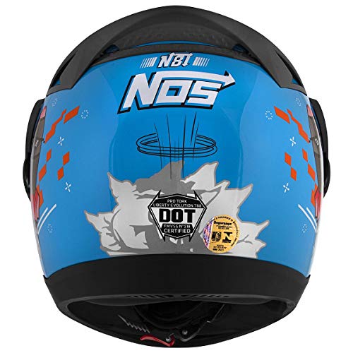Capacete Evolution G6 Pro Tork Nos N8 Memes Tam.56 Azul Claro/Laranja
