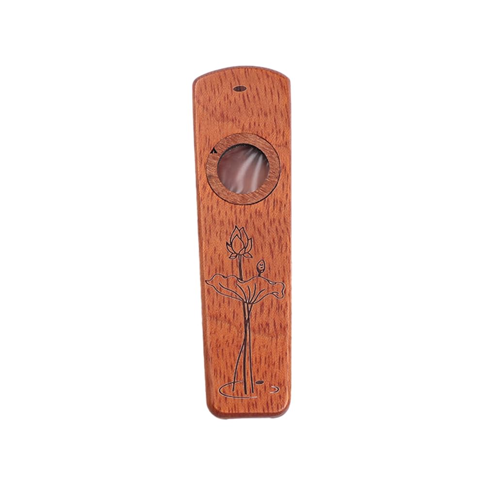 POENVFPO Naturalne Drewniane Kazoo, Instrument Muzyczny z Litego Drewna dla Początkujących, Odprężający i Rozrywka Imprezowa (Drewno Gruszkowe)