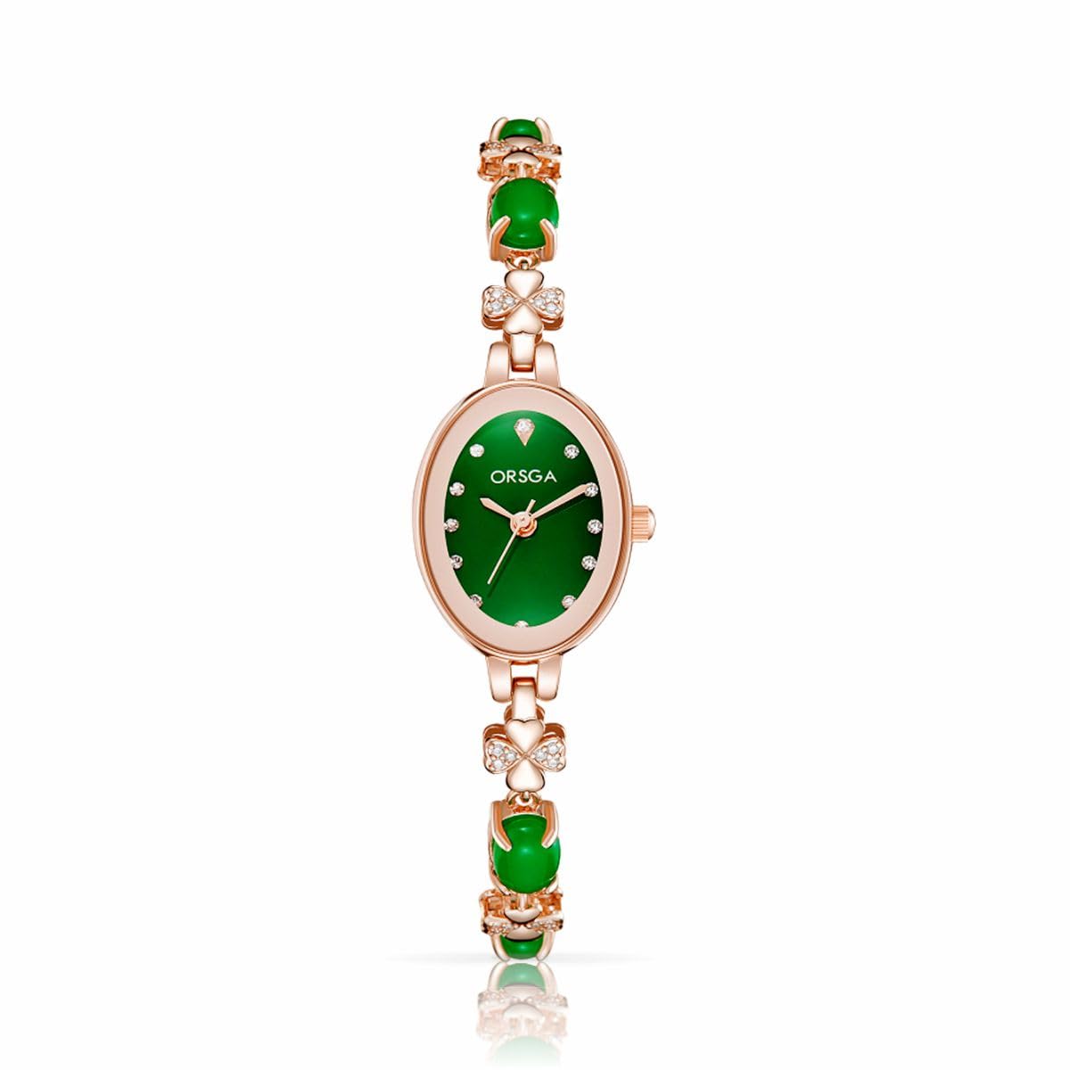 ORSGA Stainless Steel Women Watches Jadeire Watch For Women Analog Wrist Rose Gold Green Dial Bracelet Ladies Watch Women&Girls (B0CRPCG45Z) Amazon Price History, Amazon Price Tracker