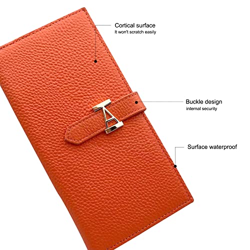 | Women Wallet | Soft Leather Designer Bifold | Multi Card Organizer Lady Clutch | Orange…2