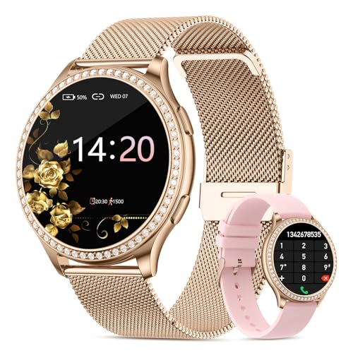 RifePhi Damen Smartwatch 1.32 | Fitness Tracker & SpO2 Messung | IP67 Wasserdicht Schlafanalyse + Anruffunktion | Sportu...