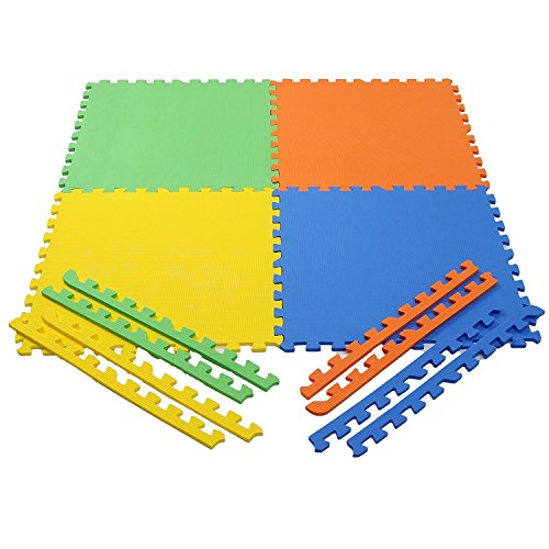 Image of eHomeKart Interlocking Play Mat - EVA Kid's Interlocking Play Mat - 10 mm Thickness - Each Tile 60 cm x 60 cm (20 TILES = 80 SQ FEET)