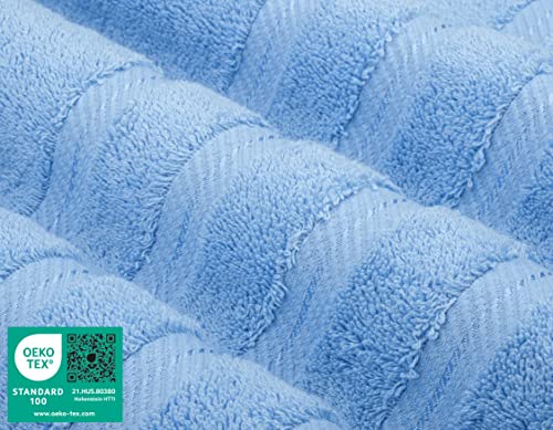 American Soft Linen Luxury 6 Piece Towel Set, 2 Bath Towels 2 Hand Towel 2 Washcloths, 600 GSM 100% Cotton Turkish Towels for Bathroom, Sky Blue Towel Sets by American Soft Linen - Image 3