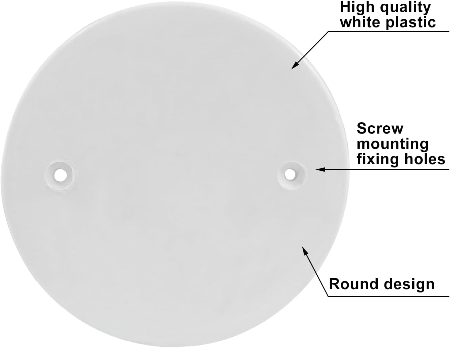 12 Pcs 4.56 Inch White Plastic Ceiling Blank, 2.36" Hole Distance Flat Round Wall Hole Cover Circle Wall Plate Ceiling Cover Plate with Screws for Ceilings or Wall