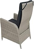 Ploß Diningsessel Catania Grau – Polyrattan Gartensessel stufenlos verstellbare Rückenlehne - 7