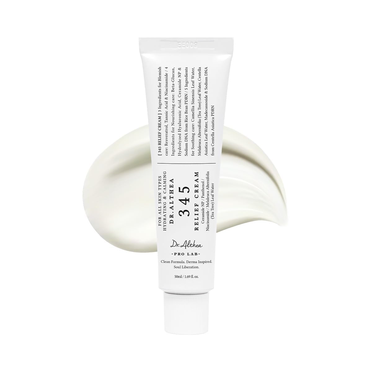 Dr.Althea 345 Relief Cream | Korean Vegan Moisturizer for Soothing Redness & Acne with PDRN Niacinamide Ceramide | Lightweight Face Cream for Sensitive Skin, 50 ml