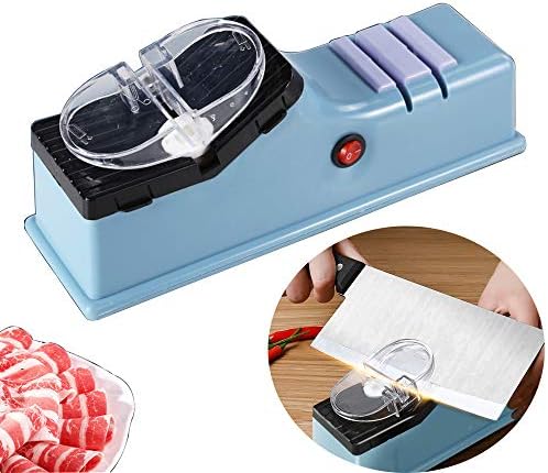 Knife Sharpener Electric Multifunctional Sharpening Kit 4-in-1 for Straight Knives and Scissors with Protective Cover 110V (Electric version)