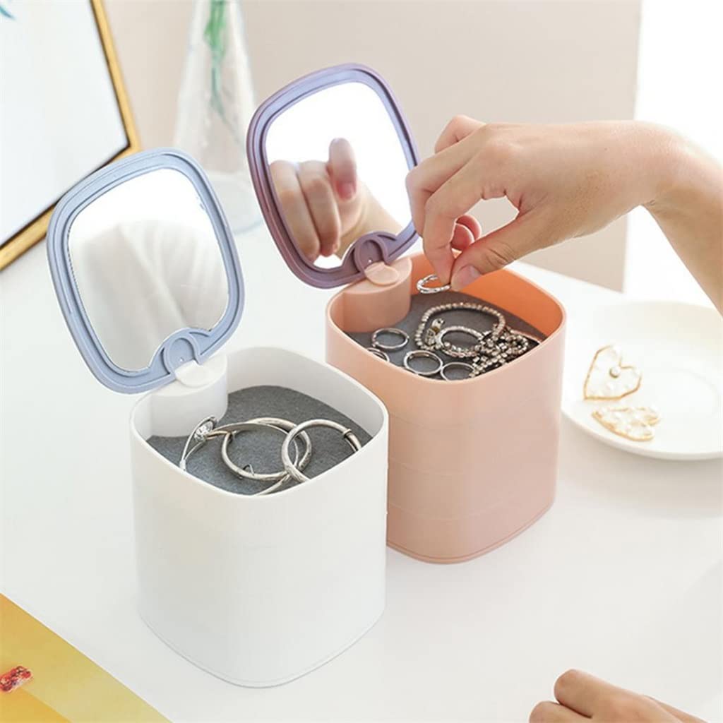 Caja de Almacenamiento de Accesorios giratoria, Caja de Almacenamiento en Capas para Pendientes, Horquillas, tocados y Espejos