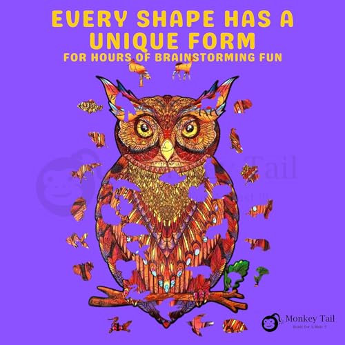 Image of MONKEYTAIL Whimsy Wooden Jigsaw Puzzle for Adults - Laser-Cut Pieces, 3D Puzzle Box as Birthday Gift for Boys & Girls - Brain Teaser, Home Decor & Family Game (CHROW, Size: Small)
