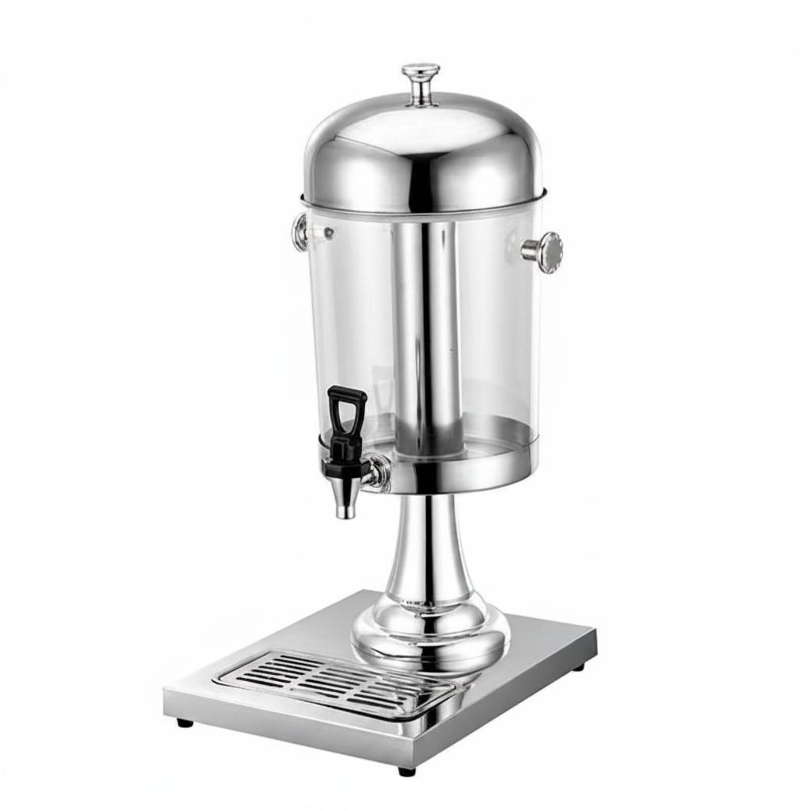 Dispensador de Bebidas Dispensador de Dispensador de Té de Bebidas con Depósito Transparente y Enfriado en Acero Inoxidable Apto para Bufés de Desayuno Congresos Catering Bodas, Silver