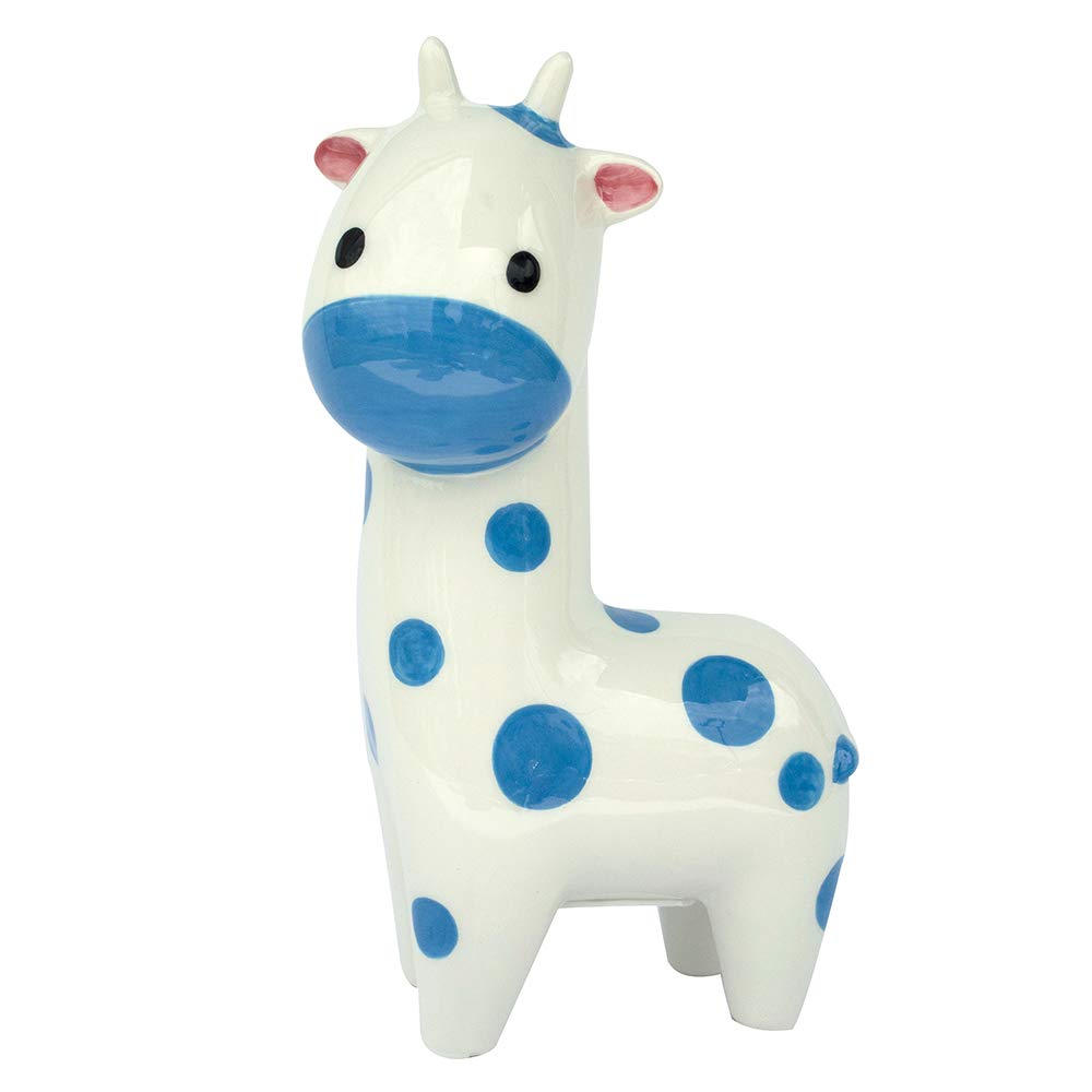 Applesauce Ceramic Piggy Bank, Blue, Giraffe