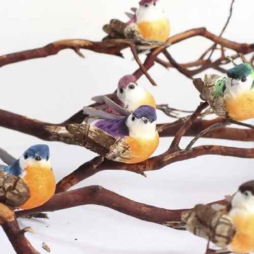 Factory Direct Craft Multicolored Woodland Mushroom Birds -12 Birds