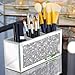 XIHACTY Mirror Hair Dryer Holder. Crystal Crush Diamond Hair Tool Organizer Wall Mount. Silver Bathroom Cabinet Tray for Blow Dryers, Hairdryer Straightener, Brushes and Combs.(10.5”x4”x5”)
