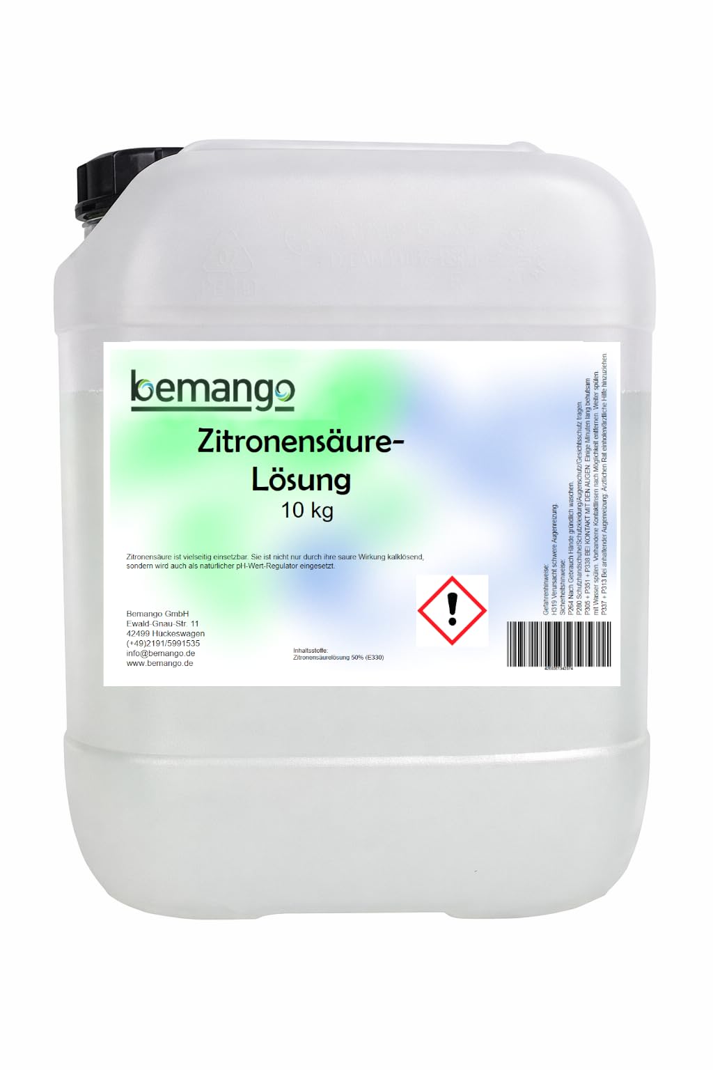 Zitronensäure Entkalker 50% flüssig (E330), 2x10 kg
