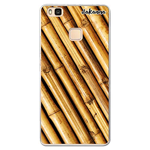 dakanna Custodia Compatibili con [Huawei P9 Lite] Trasparente con Disegni [Stampa in Legno di bambù] in Morbida Silicone TPU Flessibile, Shell Case Cover in Gel per Smartphone