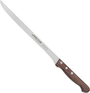 Arcos Serie Atlantico - Cuchillo Jamonero Flexible - Hoja de Acero Inoxidable de 245 mm - Mango de madera Palisandro color marrón