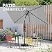 AreShark 6.5' x 10' Rectangular Patio Umbrellas for Outdoor, Outdoor Table Umbrella, Large Outdoor Patio Umbrellas with 6 Sturdy Ribs for Market, Garden, Pool (Light Gray)