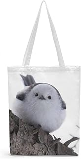シマエナガ shimaenaga エコバッグ トートバッグ 買い物バック ハンドバッグ 大容量 ショルダーバッグ 男女兼用 萌え グッズ しまえなが エナガ 鳥 雪の妖精 とり S
