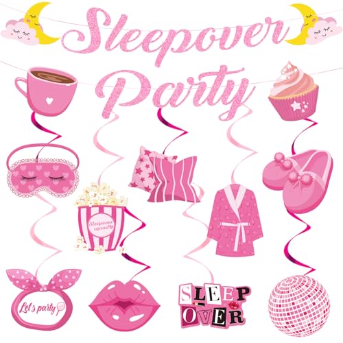 Hotpink sleepover party decorations