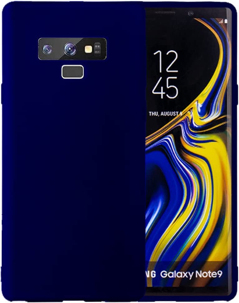 ZEGE Silicone Protective Case Cover designed for Samsung Galaxy NOTE 9 Soft Liquid Rubber Gel Matte Finish - BLUE