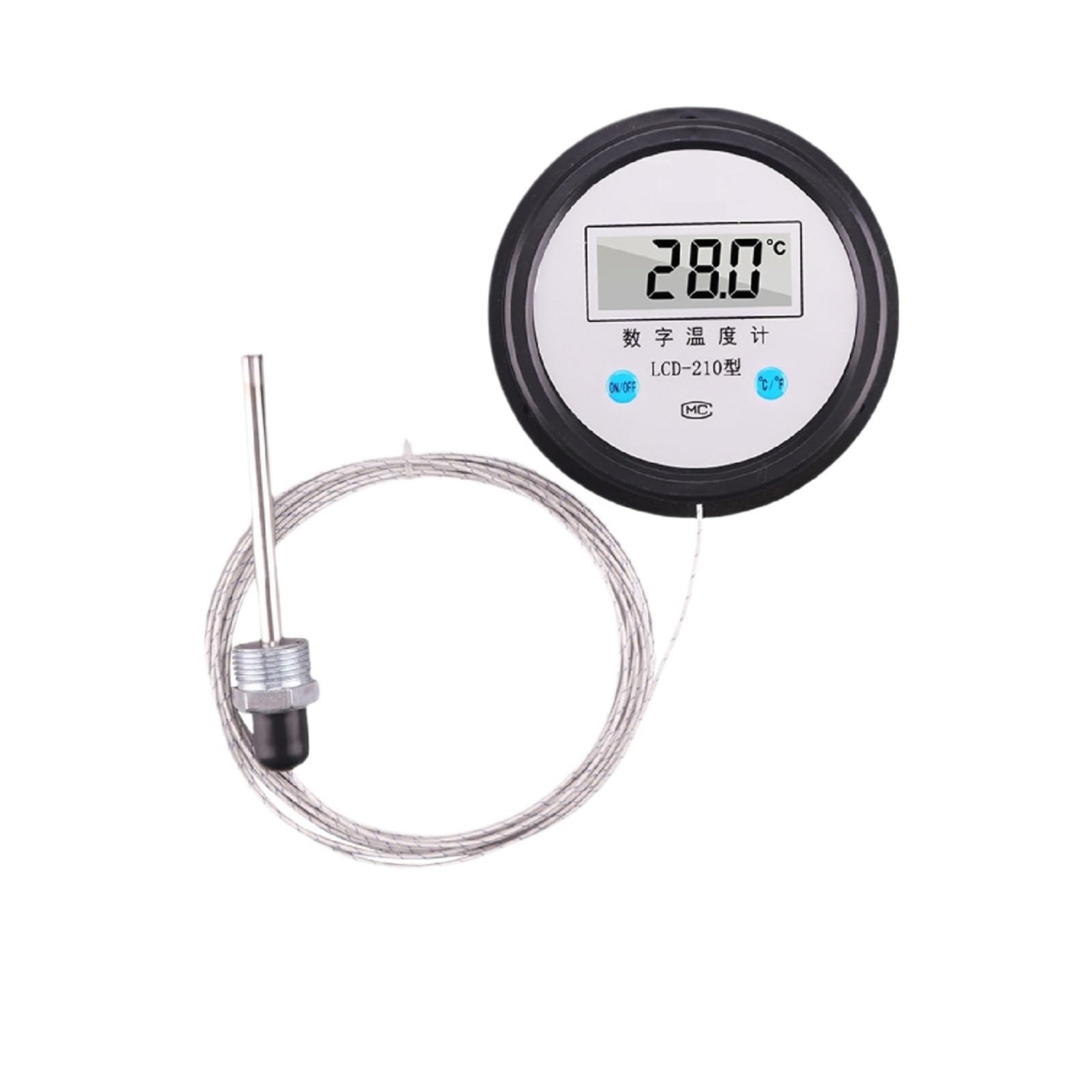 Termómetro de pantalla digital Lcd-210 con sensor de temperatura impermeable, sonda de alta precisión para acuario, estanque, uso industrial