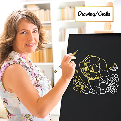 Yasuoa Silver Gold Metallic Marker Pens, Shiny Glittering Gold Silver Ink Permanent Markers Pen Writing Pen Permanent Art Marker Pens For Card Making Painting Diy Album (4) #TOP5