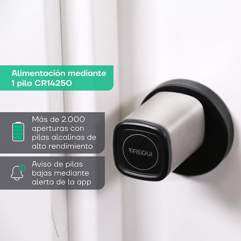 Arregui CYCLO + BRIDGE Cerradura Electrónica con App Móvil y Tarjeta RFID | Control desde Smartphone | Ideal Oficinas y Locales | Seguridad IP65 sin Llave | Control Remoto Compatible Google y Alexa