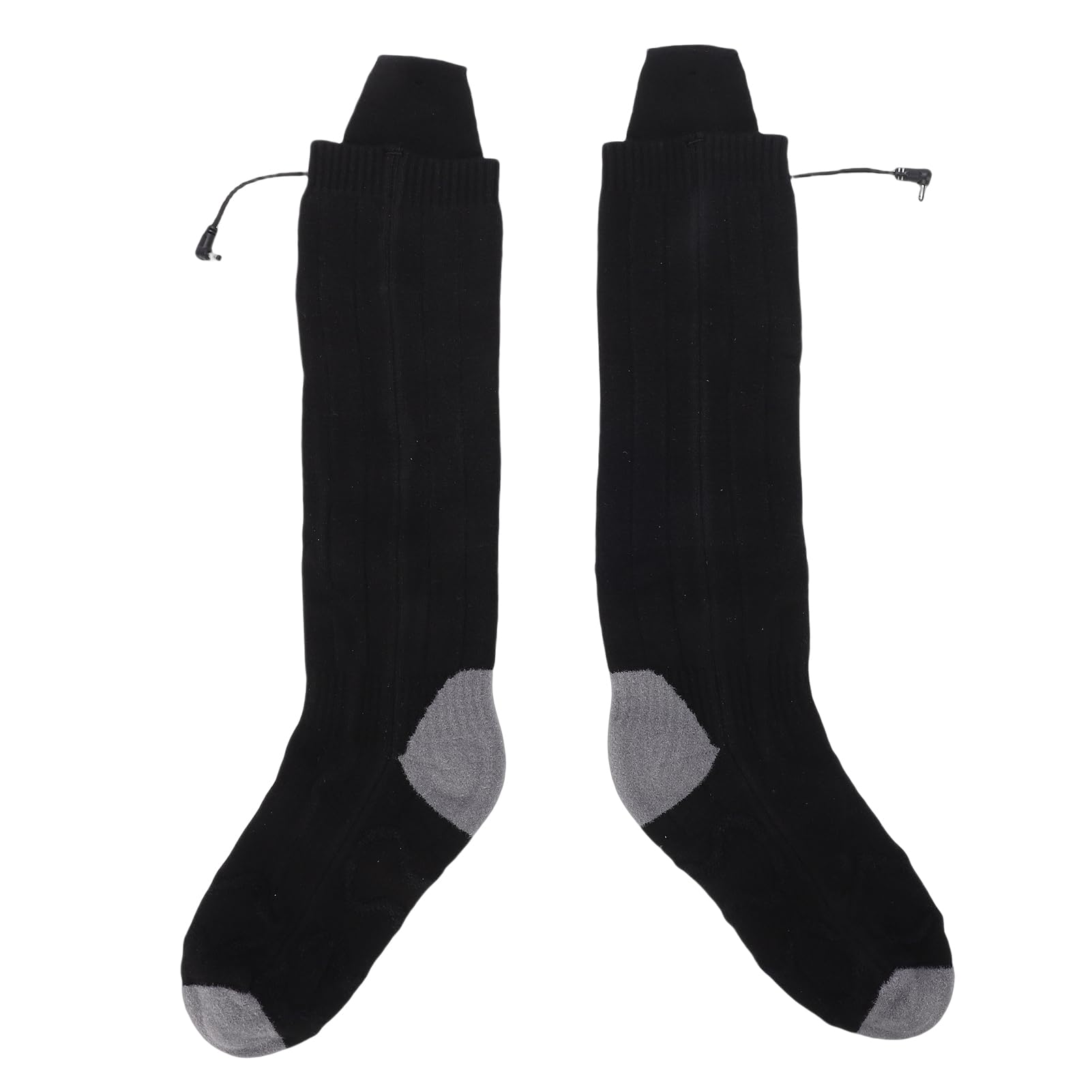 SIXRUN Beheizbare Socken Schwarz Wiederaufladbar für Skifahren und Outdoor-Aktivitäten mit Einstellbarer Temperatur 4 Stufen Waschbarer Stoff 2 Paar