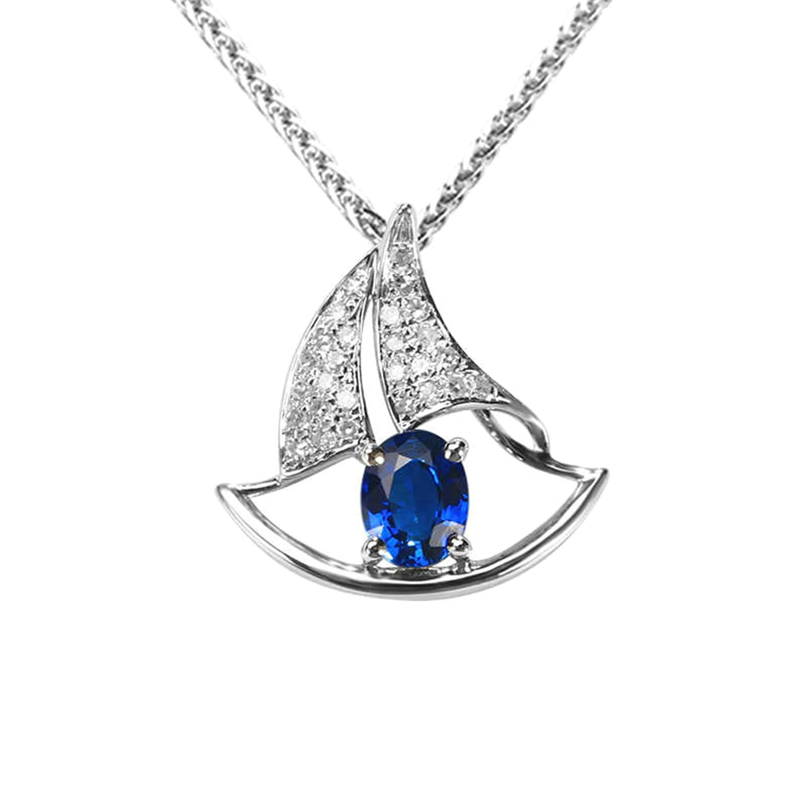 Cadena de platino para mujer 950 con colgante de diseño de barco